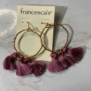 Francesca’s purple  knots on hoop earrings